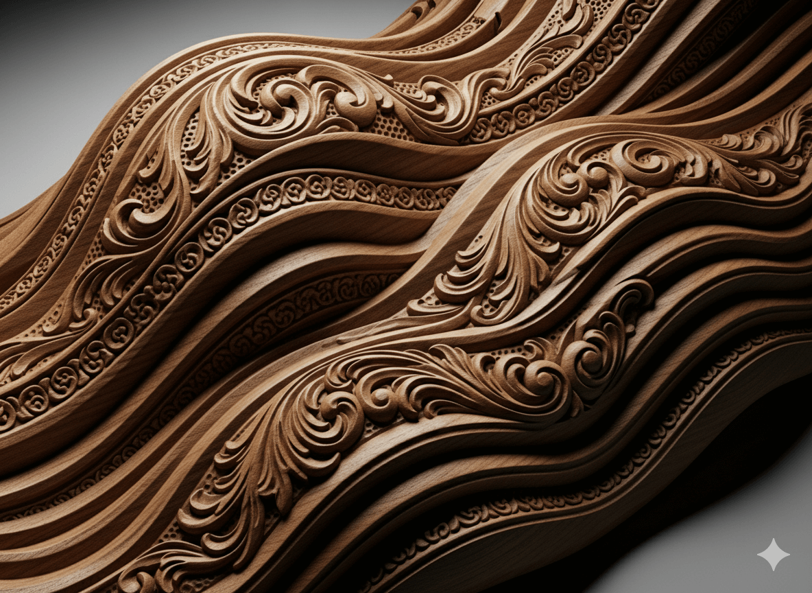 Contours sculptés avec détails ornementaux personnalisés